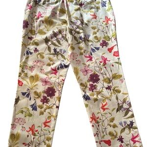 Lands' End Mid Rise Straight Leg Floral Capri Pants